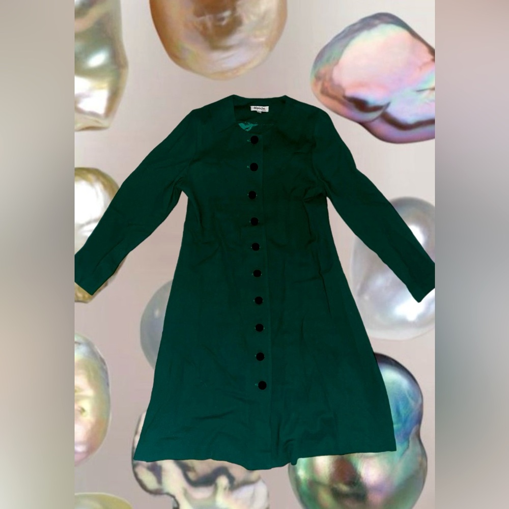 🌲 Forest Green button-down Vintage Dress Coat 🌲